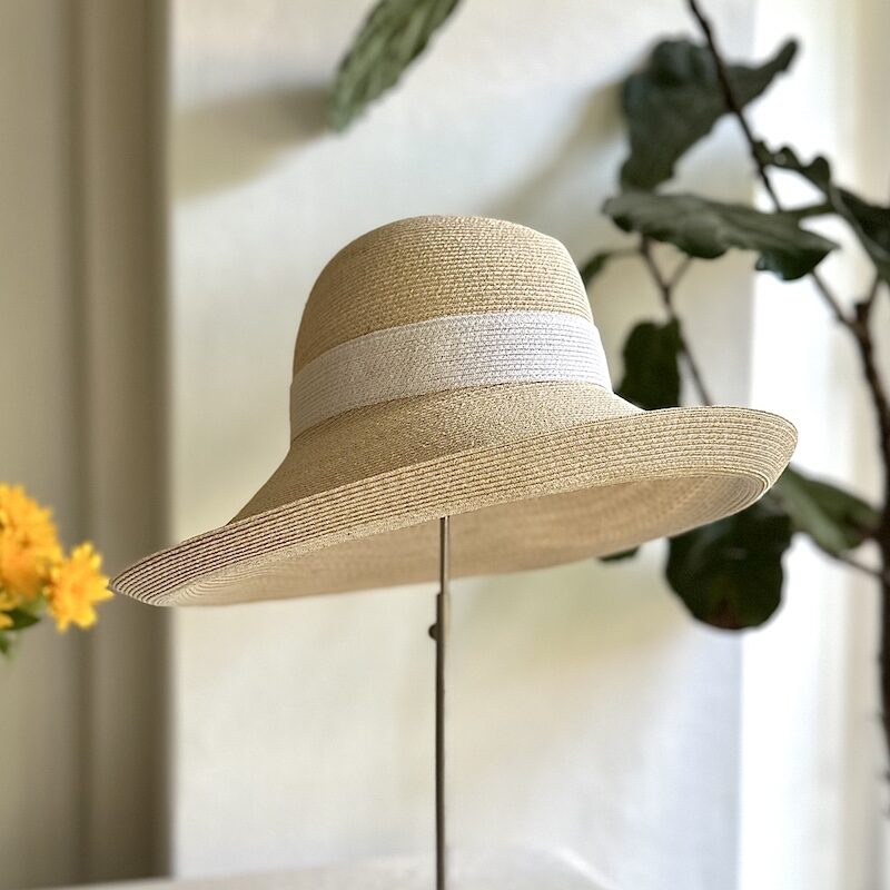 青山のオーダーメイドハット専門店MIKAMI-Bespokehatの麻ブレードのつば広折りたたみハット